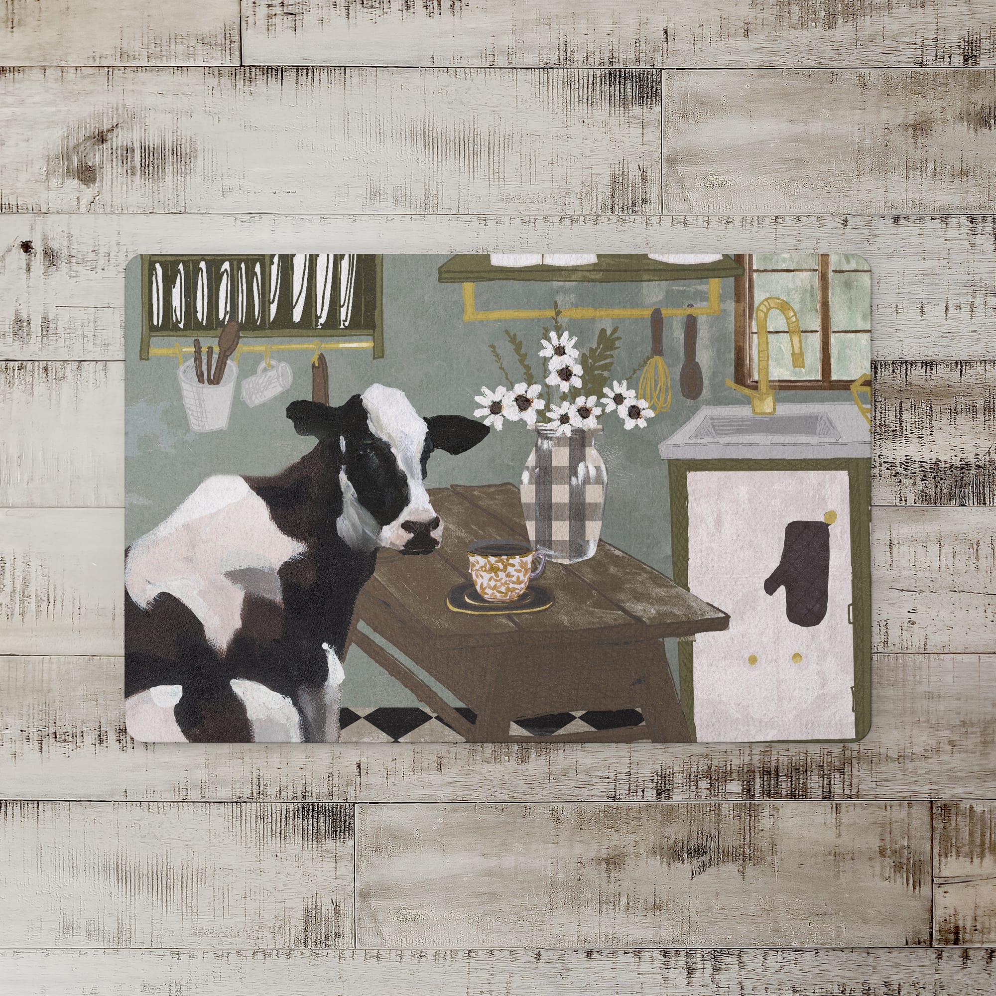 18" x 27" Cow in Kitchen Floor Mat
